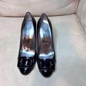 Marc Fisher Black Buckle Heels Size 8